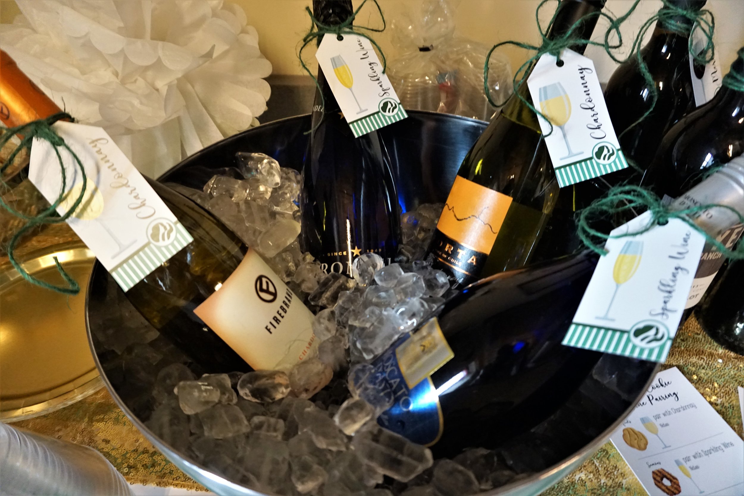 Girl Scout cookie and wine pairing wine tags.
