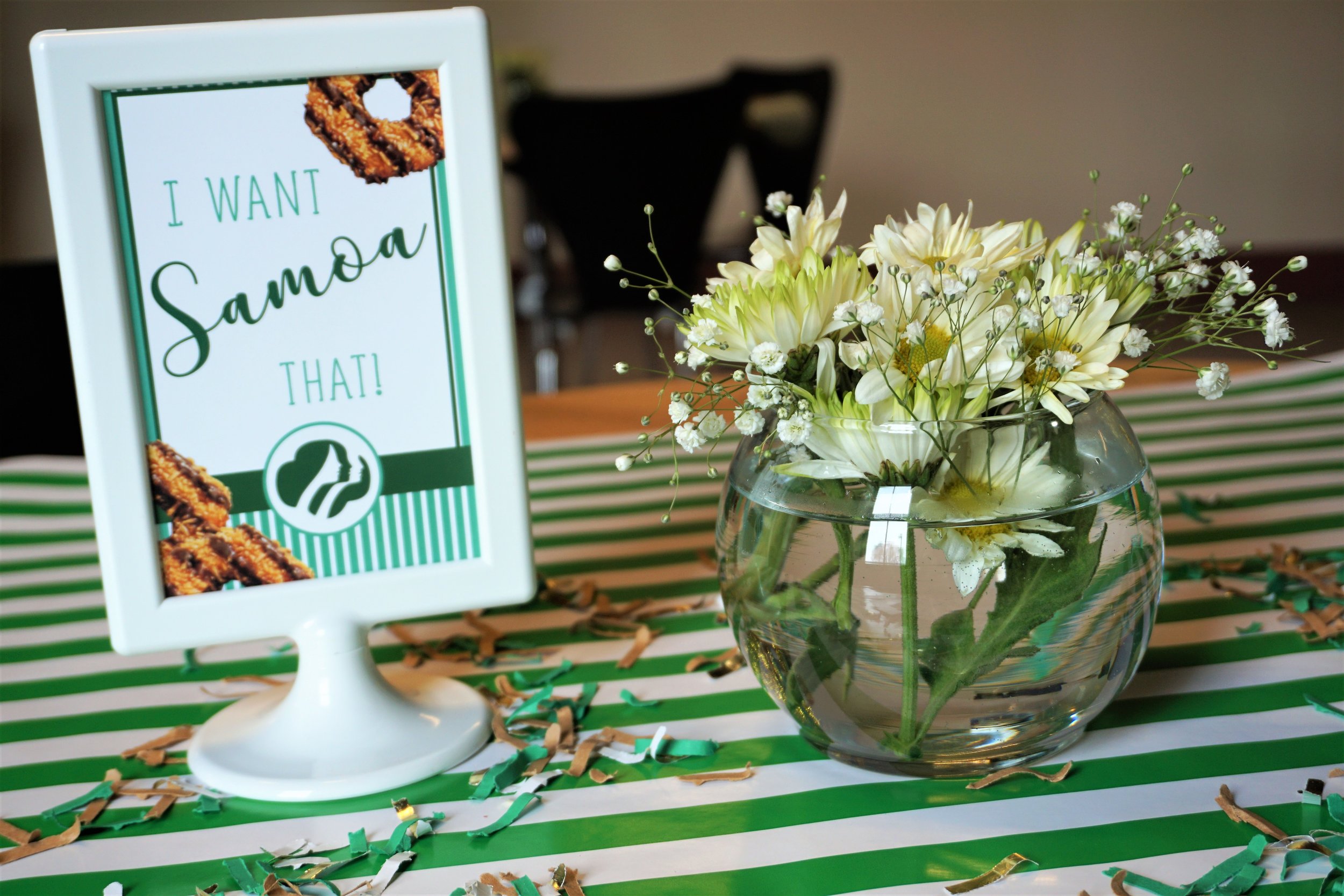  Samoa signage for a Girl Scout themed party. 
