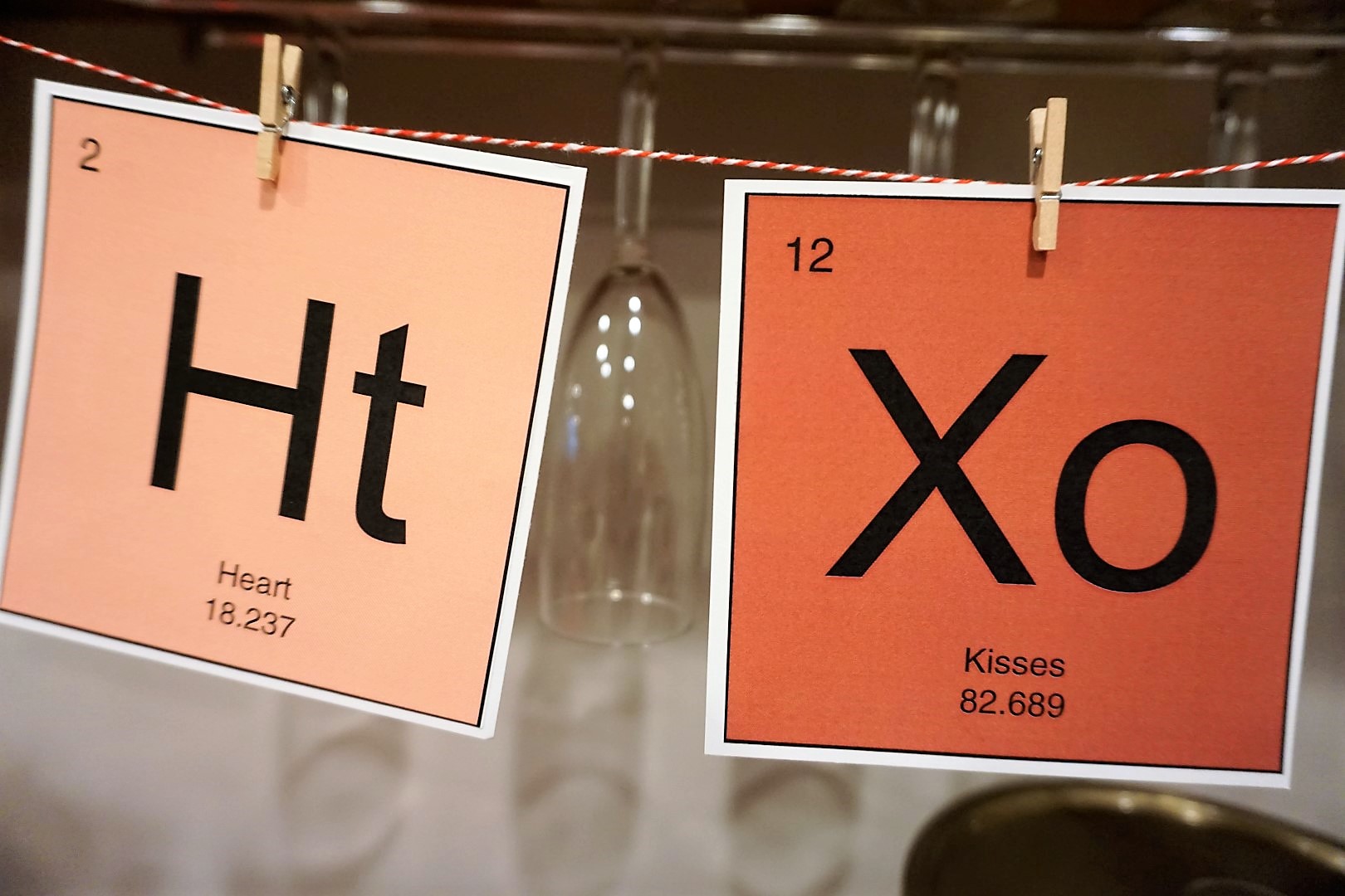  The Periodic Table of Love includes hearts and kisses on this free printable Valentine’s Day banner. 