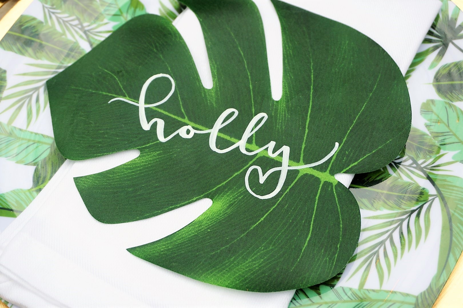  tropical leaf place card 