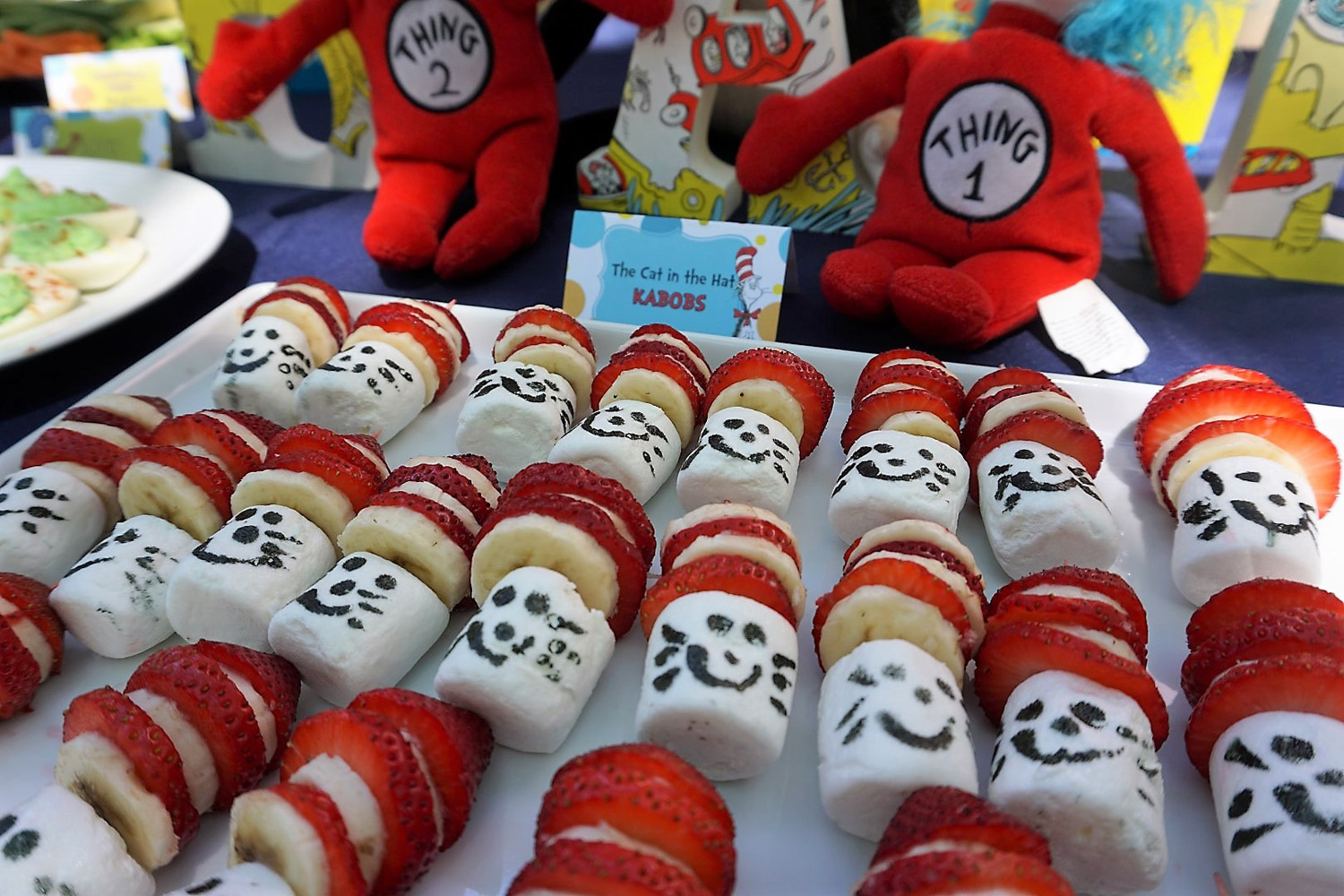Cat and the Hat fruit kabobs