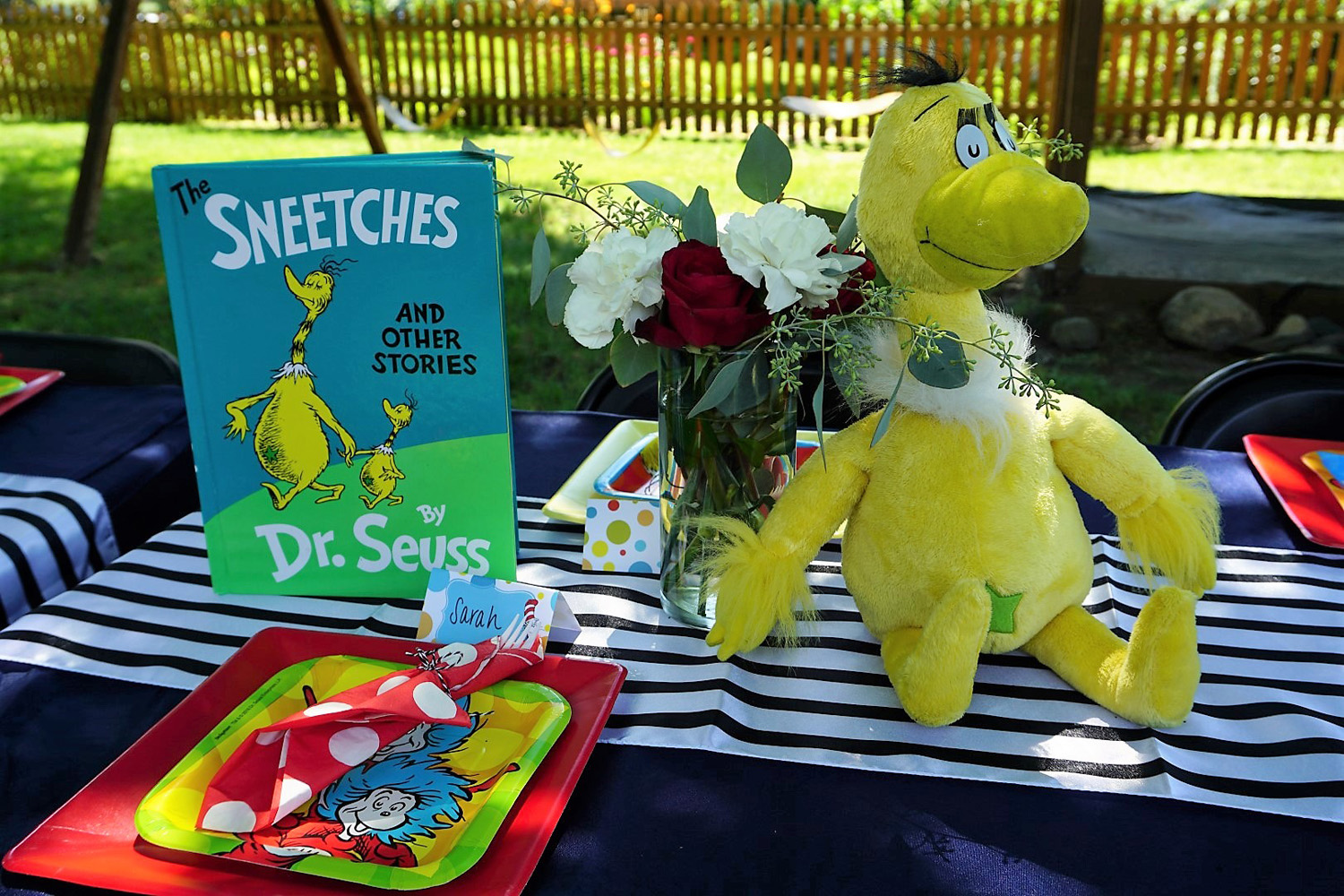  Sneetches as a centerpiece for a Dr. Seuss baby shower 