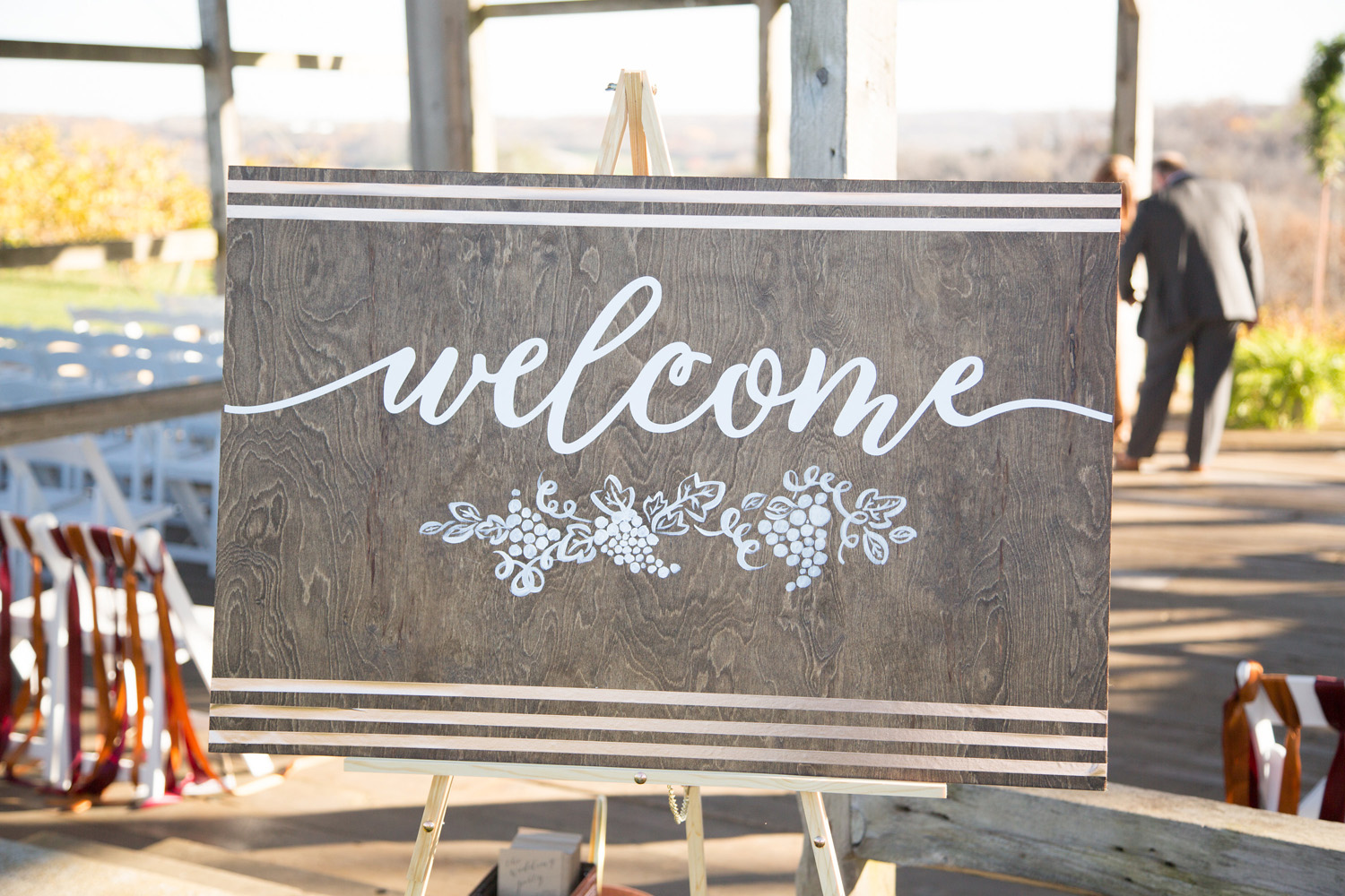Welcome to our Wedding Entrance Sign and Copper Stand