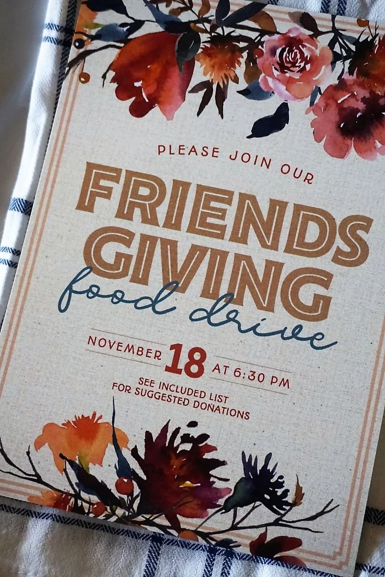  Friendgiving Food Drive invitation 