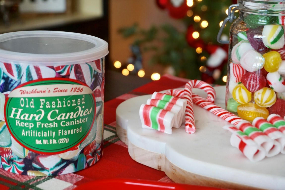  Dollar Tree Old Fashioned Candy and candy canes are a perfect themed snack for an Elf movie night. 