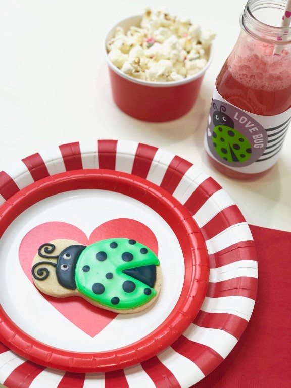 Love bug themed cookies are perfect for a kid’s Valentine’s party or playdate.