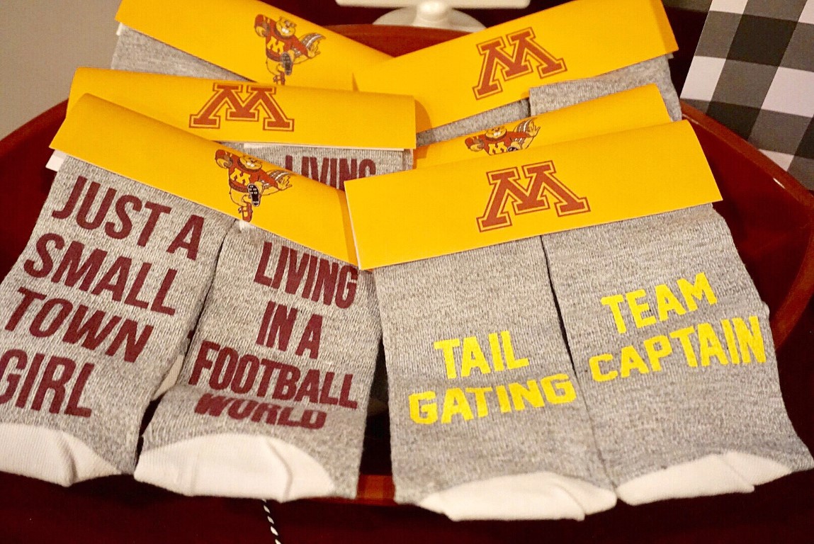  Target dollar spot socks as a football party favor 