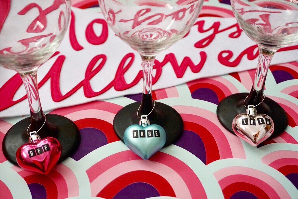 Galentine’s Day wine charms