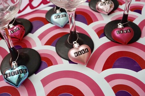 Valentines Day themed Wine Charms, Valentine gift, Cupid, Heart, Love, and  XO wine charms, Set of 4 to Set of 6
