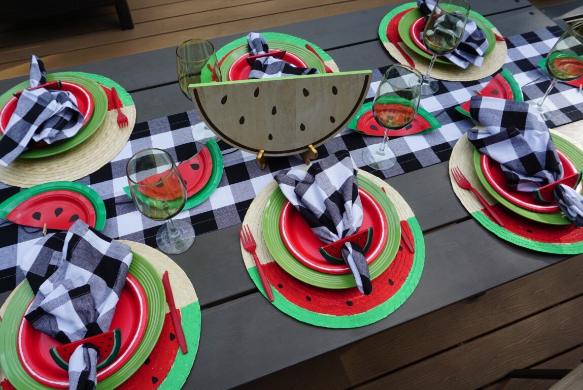 watermelon tablescape