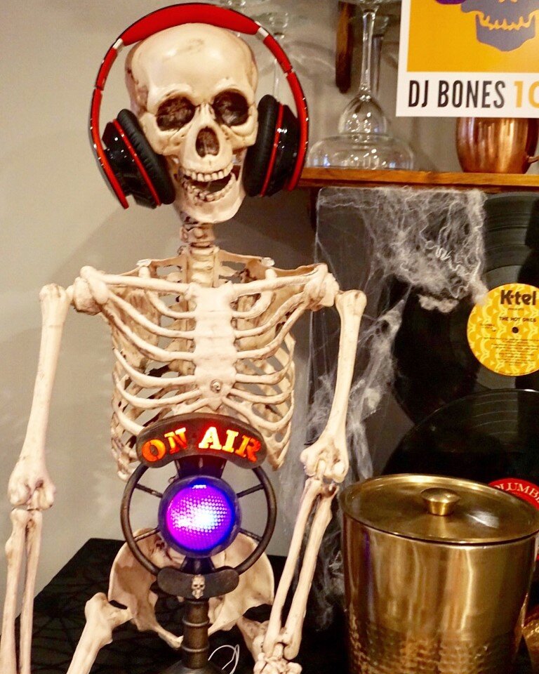 DJ Bones Halloween decor