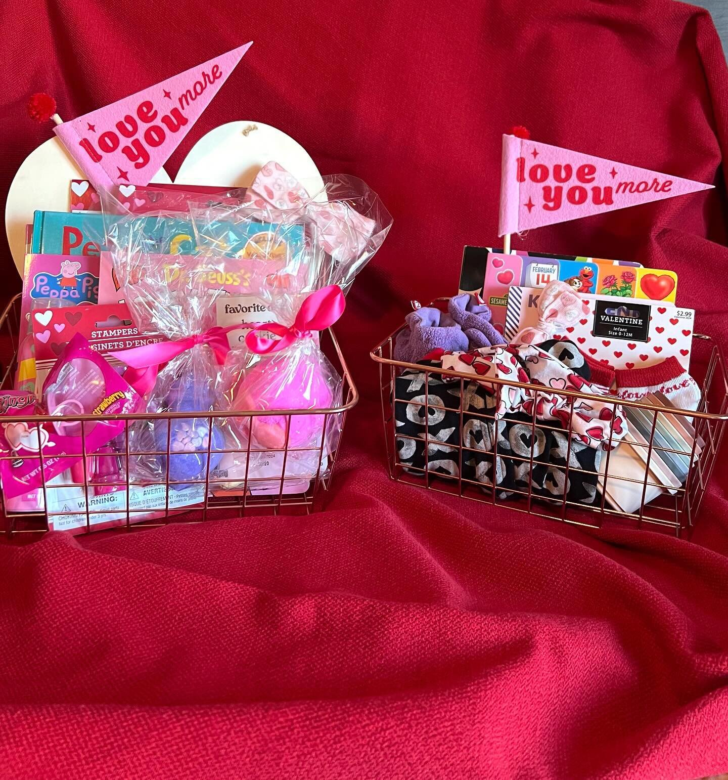 Can&rsquo;t wait to give these LOVE baskets to my littlest loves this weekend! ❤️🩷💜 Here are some ideas you can include:
📕 Books (thrifting seasonal books makes this very affordable!)
💗 Pjs! 
✂️ Crafty items like kits, wood shapes to paint, etc.
