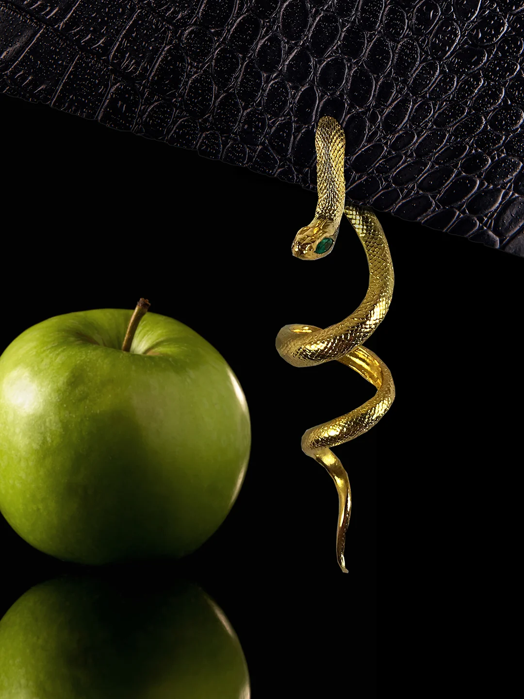 Serpent Earrings (22k Yellow Gold Plate)