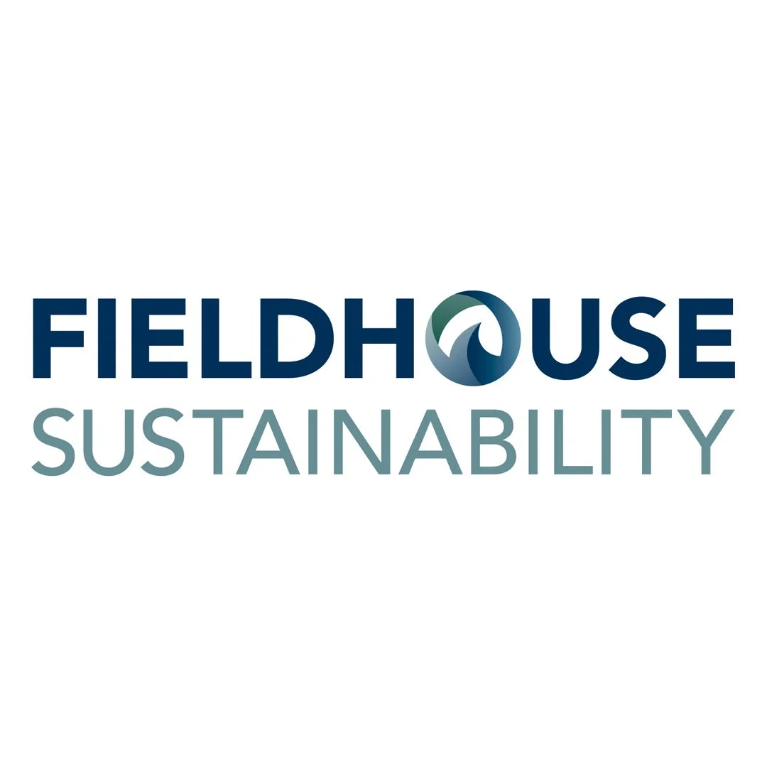 Fieldhouse Sustainability logo with a circular design in the letter O.
