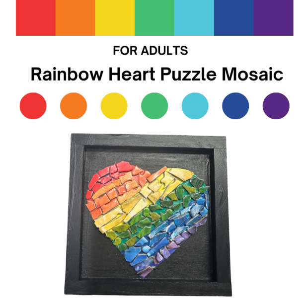 Rainbow Heart Puzzle Mosaic