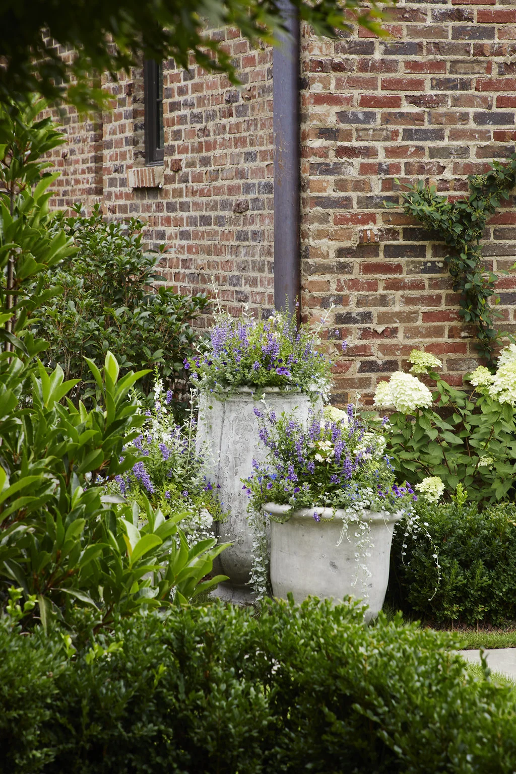 Custom made planters with flowers.