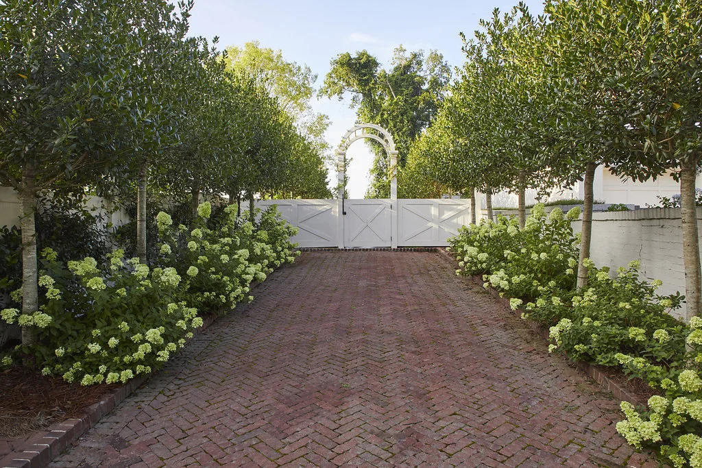 Old entrance converted into a walkway and garden space.