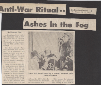 The day before leaving for a USO tour of Vietnam, I sang on the Golden Gate Bridge as part of an anti-war ritual .