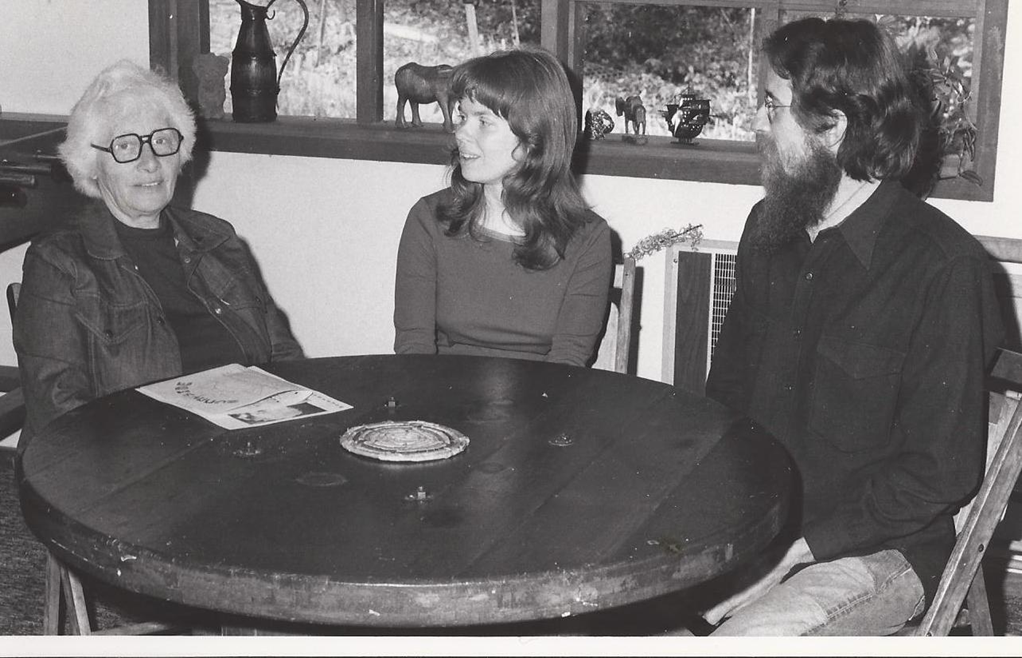 Malvina Reynolds became a friend and mentor...she encouraged me to “put an edge on it”. Here we are with Larry Hanks.