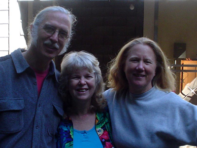 With Peter Alsop and Holly Near at “A Gathering of Artists” on Peter’s land in Northern California.