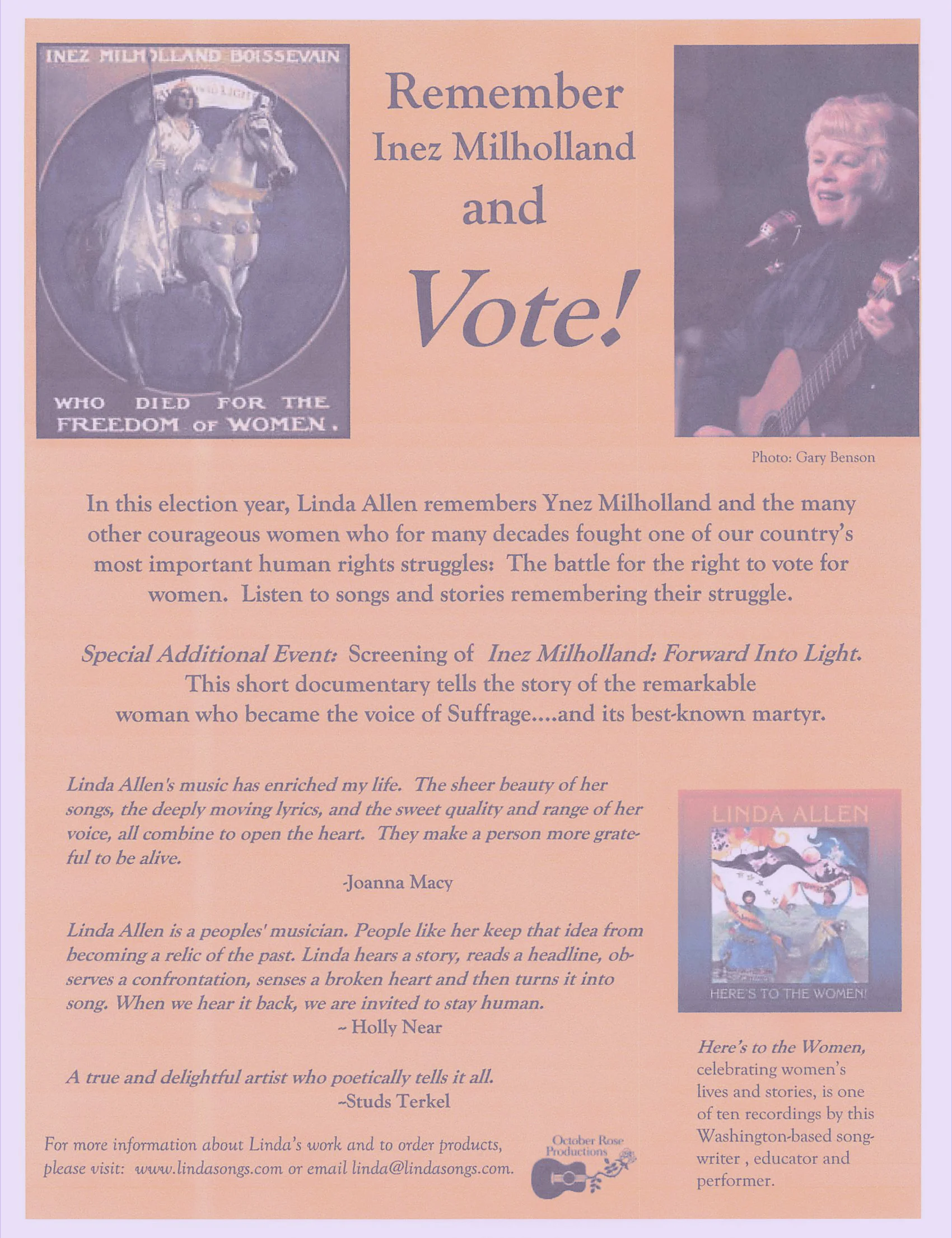 Remember Inez And Vote October Rose Productions