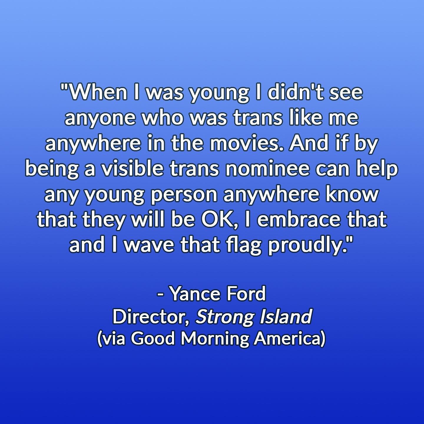 We&rsquo;re continuing to celebrate #Pride with the incredible documentarian, Yance Ford. You can watch his 2017 film, #StrongIsland, which investigates his brother&rsquo;s 1992 death on Netflix now. You can also catch him in Netflix&rsquo;s document