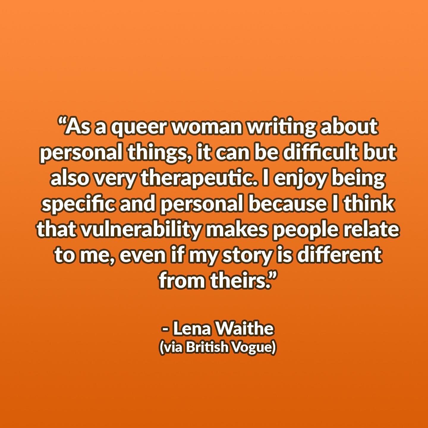 We continue to celebrate #Pride with this quote from the incredible @lenawaithe, whose works add an undeniable richness and humanity to the world of film and television. Read the full article at the link in our bio. .
.
#pridemonth #lgbt #femalefilmm