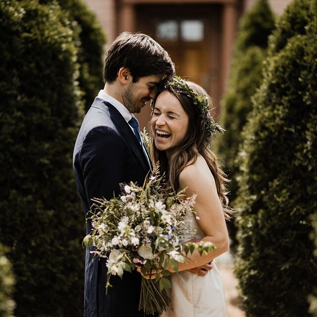 what kind of person puts faith into a fledgling flower farmer who has just started out, let alone never ever done a wedding before? the picture says it all. the kind who laugh and love and hold close like this. in light of the coronavirus, maeve and 