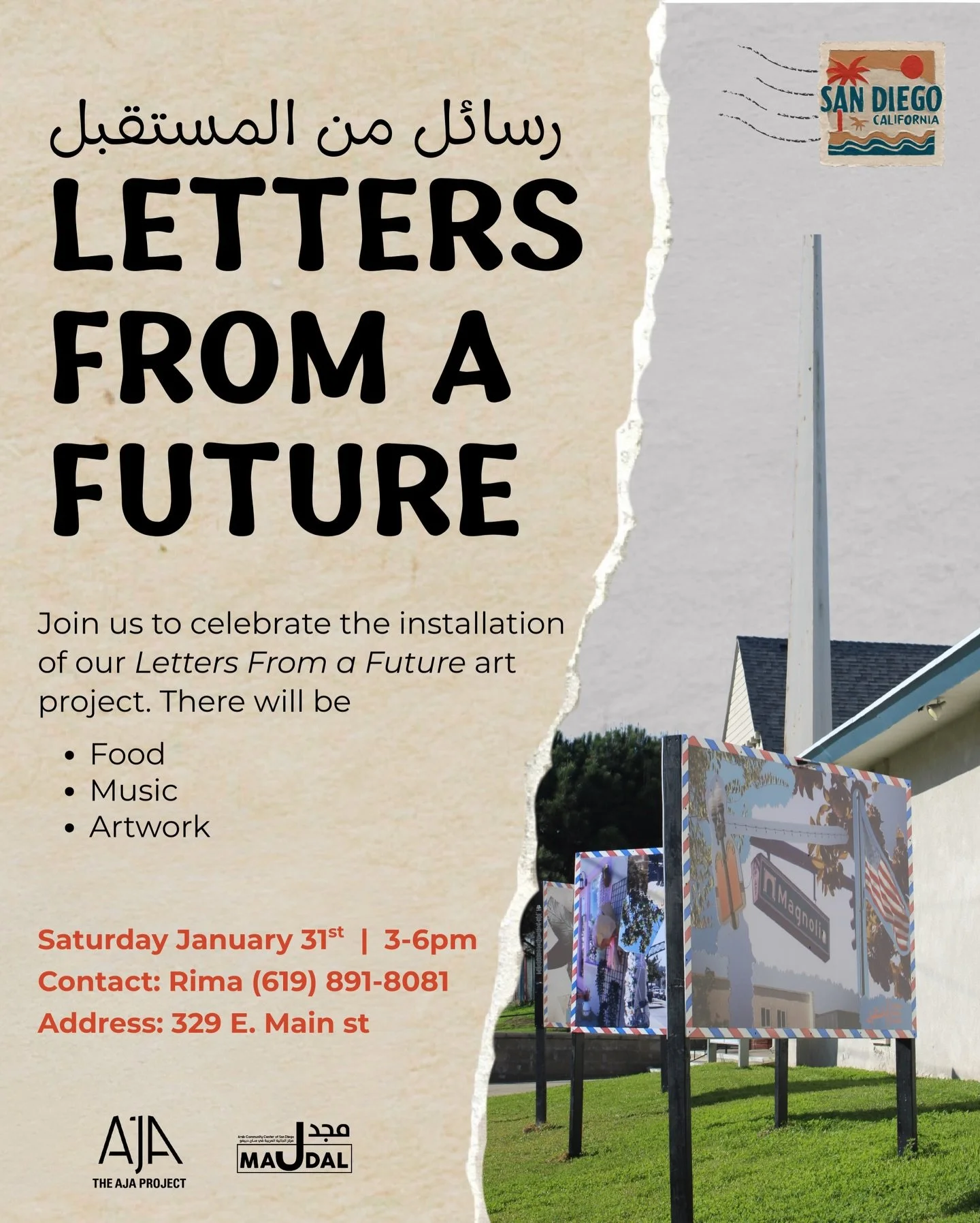 Join us to celebrate the installation of our Letters From A Future arts project with @theajaproject . There will be food music and artwork displayed that was created by the during the project. 

🗓️Saturday, January 31st, 2026
⏰ 3pm-6pm
📍 329 E Main