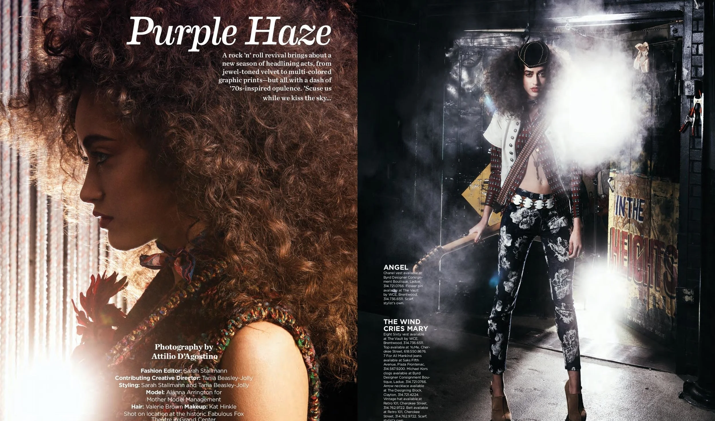 Creative Direction - ALIVE Magazine's 'Purple Haze' starring Alanna Arrington