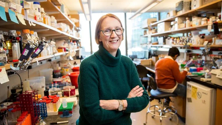 Jeantine Lunshof, PhD, at a Harvard Medical School genetics research lab.