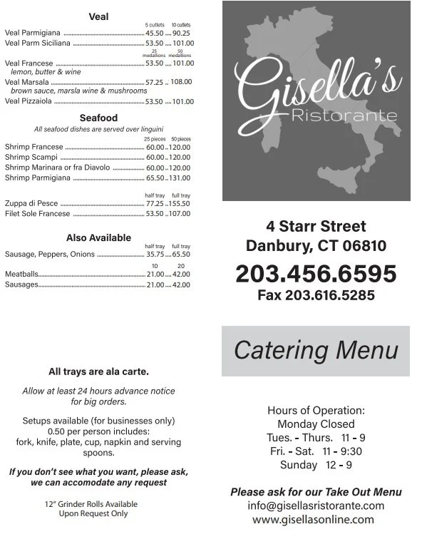 Catering — Gisella's Ristorante