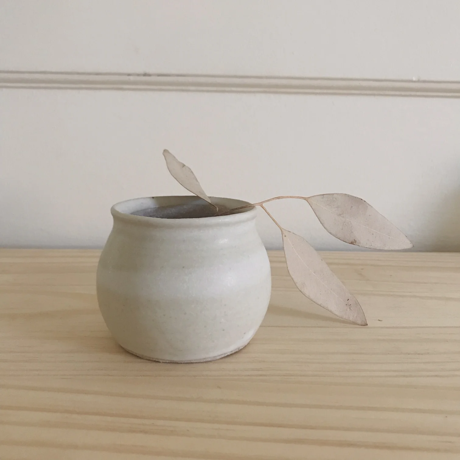 small milky vase