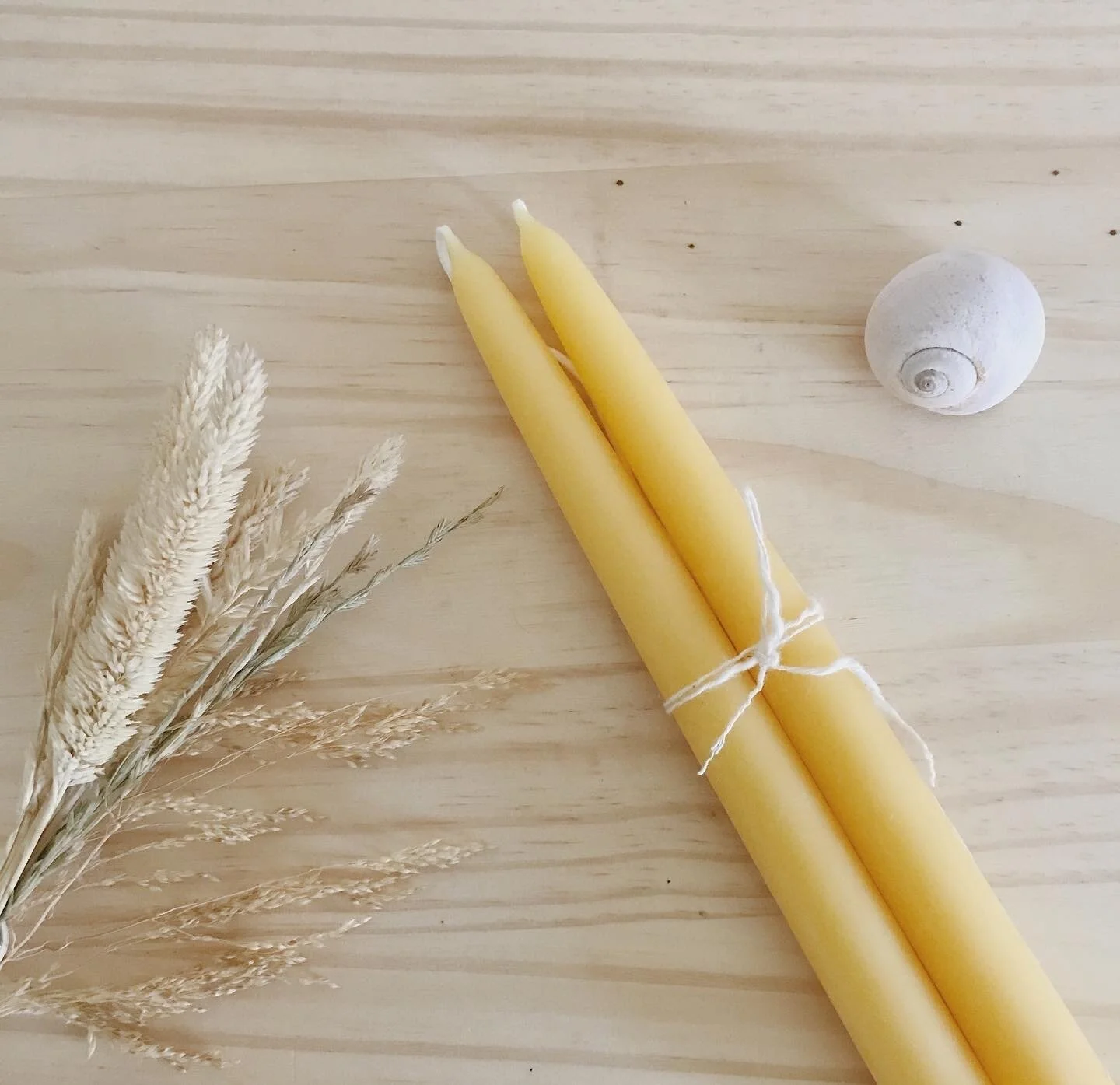 michigan beeswax taper candle pair