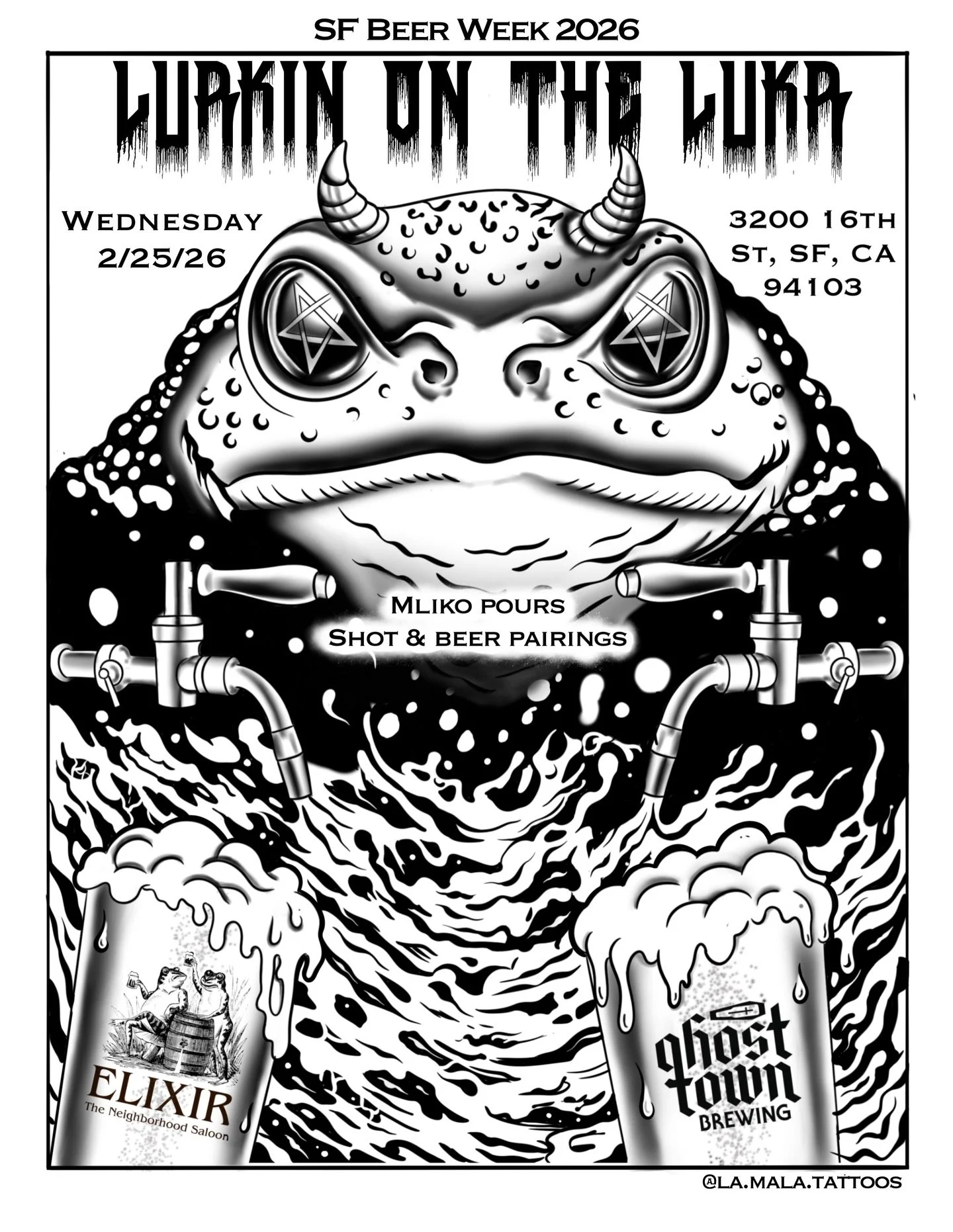 Fun flyer I got to draw for the gremlins at @ghosttownbrewing ! I hate to admit that I haven&rsquo;t drawn anything other than tattoo designs in a long while. This was soooo fun! I had to slap myself out of the mindset of drawing for tattoos and reme