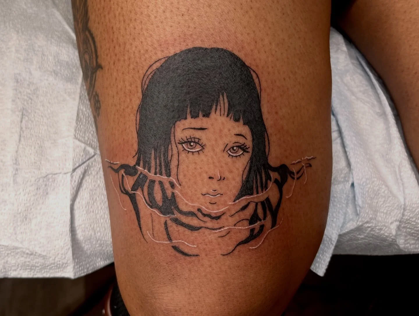 Scroll to the end to see what my client drew up vs what they walked out with. Thanks for letting my do my thing! 
They came in for a flash day, saw my wall and asked for an appointment before they left! I love tattooing, DM for your own 😘.