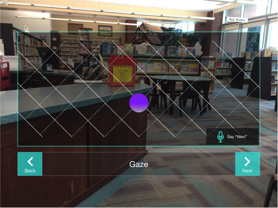 User goes through a short tutorial on HoloLens gestures