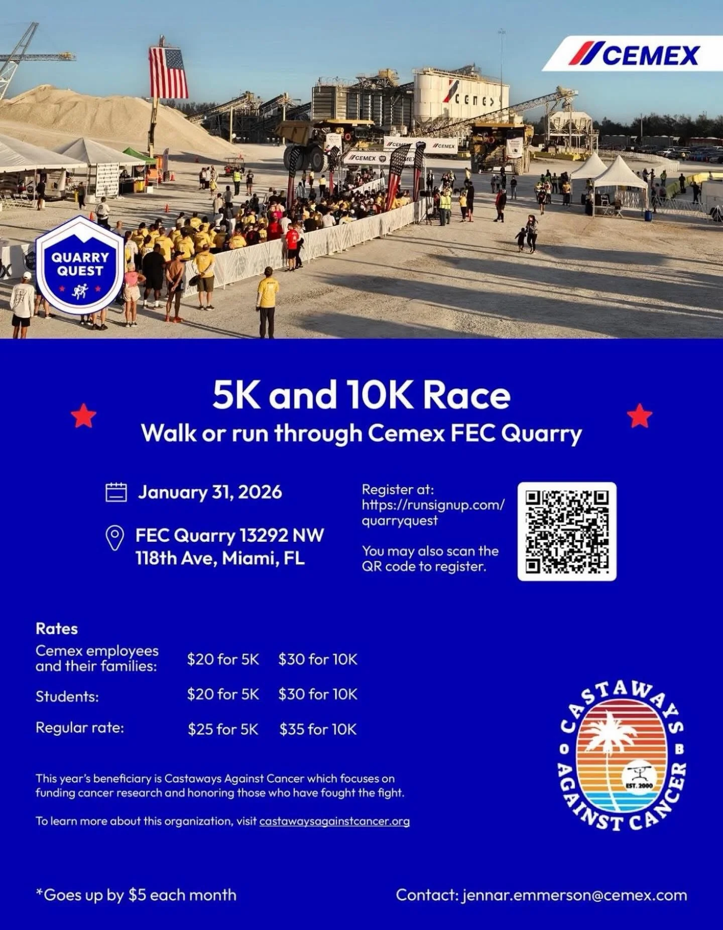 2026 Cemex Quarry Quest 5K &amp; 10K