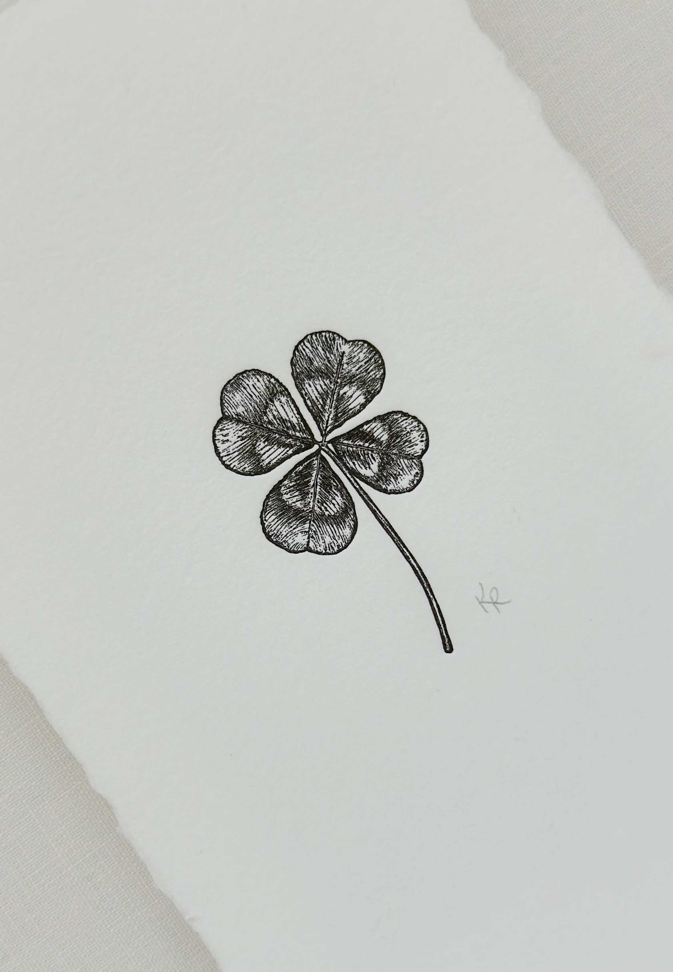 Four Leaf Clover - Black Ink