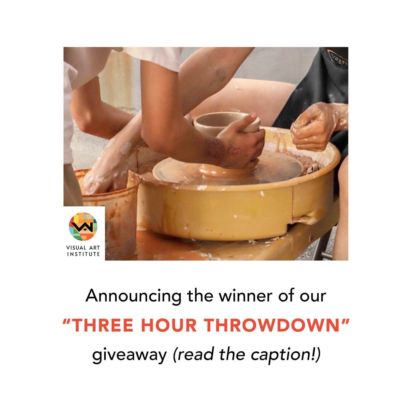 Announcing our &ldquo;THREE HOUR THROWDOWN&rdquo; winner:

JENIFER OGZEWALLA! 🙌

We&rsquo;re so excited for you! You are going to absolutely love your ceramics class! We will contact you via email with more details ✨

Thanks so much to everyone who 
