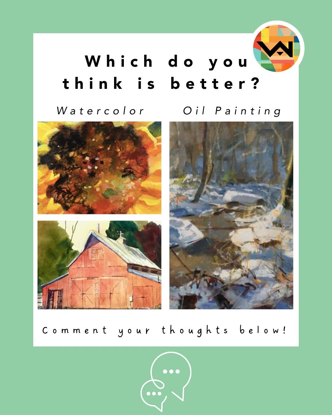 Which is better, watercolor or oil painting? (Social media person here! I personally like watercolor 😋)

If you&rsquo;re interested in taking any of these classes, visit the link in our bio to learn more and register today! 

If you have any questio