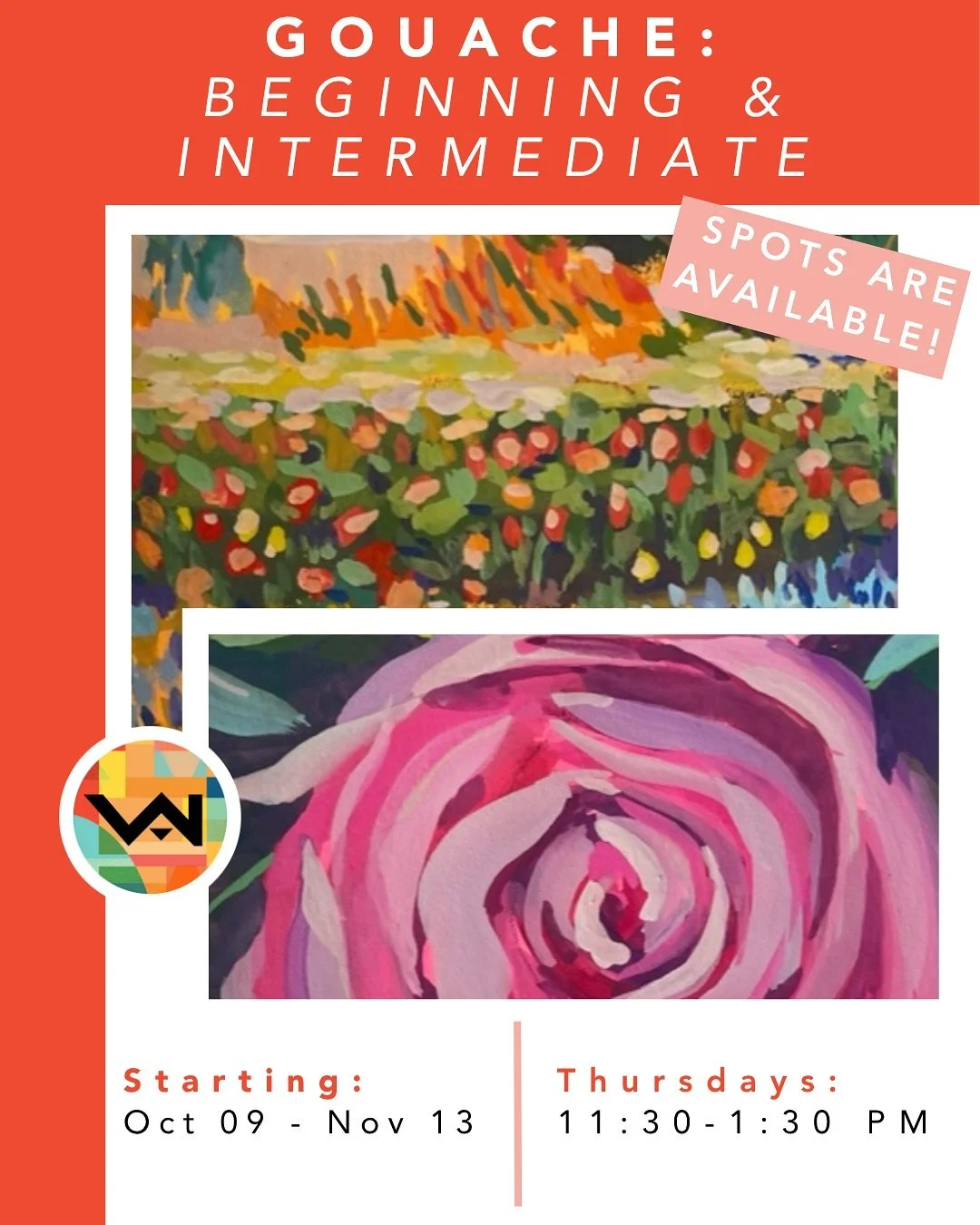 We have a 6 Week Gouache: Beginning &amp; Intermediate course starting on October 9th.
If you&rsquo;re interested in taking Sample Ceramics, visit the link in our bio to learn more and register today! 

If you&rsquo;re interested in taking our Gouach