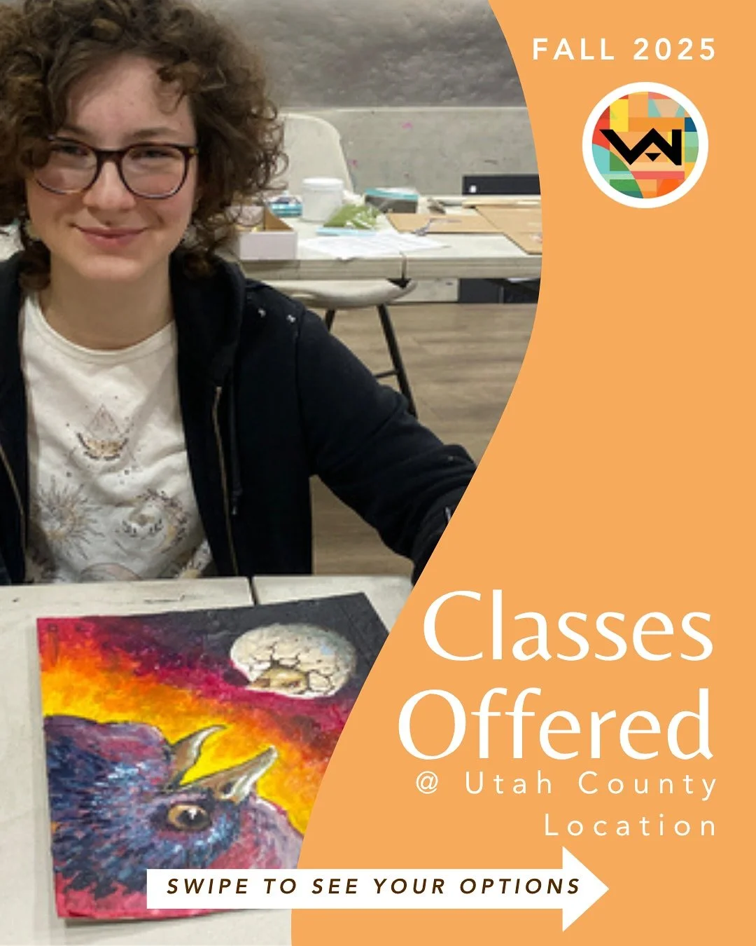 Reminder that we have a Utah County location. Scroll through this post to see what classes we have offered there (all in chronological order from Monday-Thursday). See what best fits you!

If you&rsquo;re interested in taking any art classes, visit t