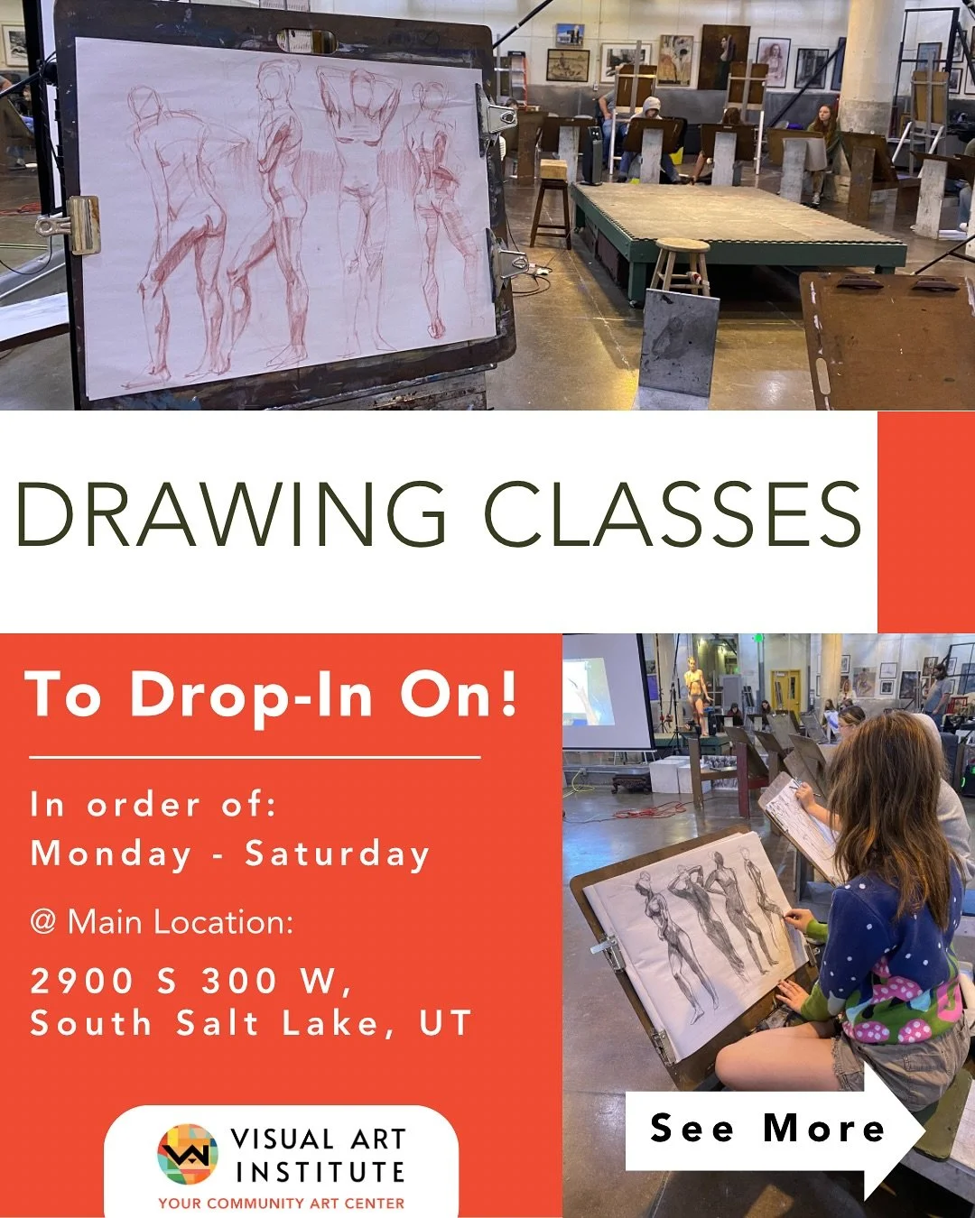 Even though we are over half way through this fall semester, it’s not too late to drop-in to these drawing classes!
If you’re interested in taking any art classes, visit the link in our bio to learn more and register today! 
If you have