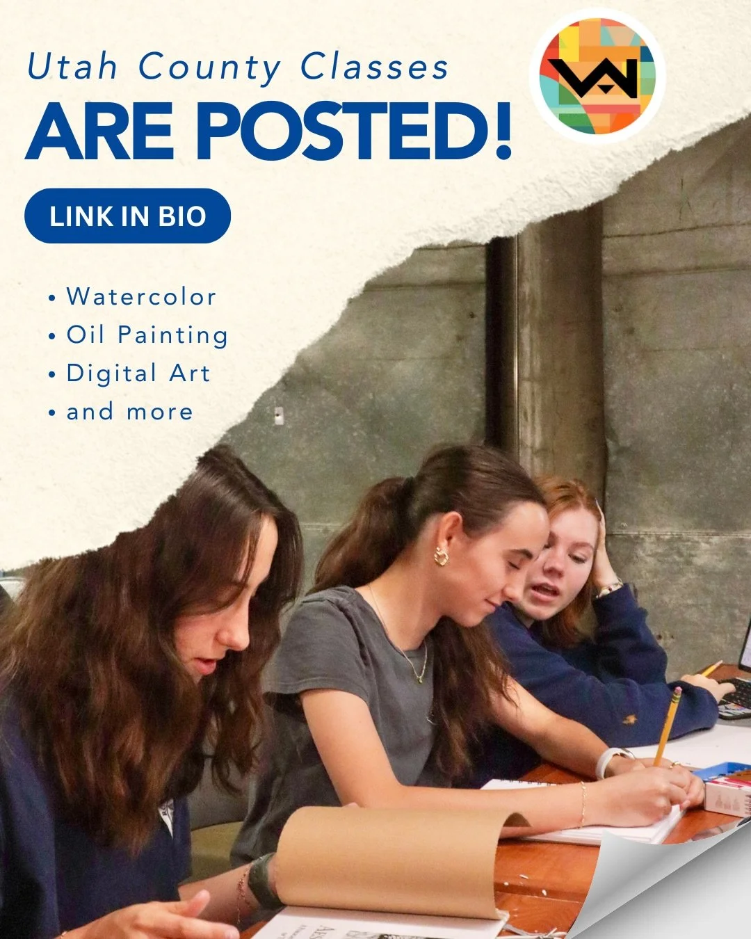 All classes are posted at our Utah County location!

If you&rsquo;re interested in taking any art classes, visit the link in our bio to learn more and register today! 

If you have any questions at all about our flex pass or classes, please feel free