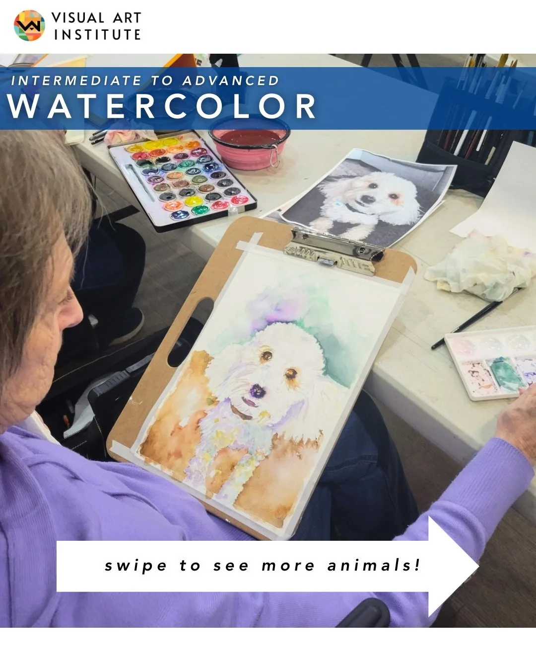 Check out what intermediate to advanced watercolor did today!! SO cute 🐕🐇

If you&rsquo;re interested in taking any art classes, visit the link in our bio to learn more and register today! 

If you have any questions at all about our flex pass or c