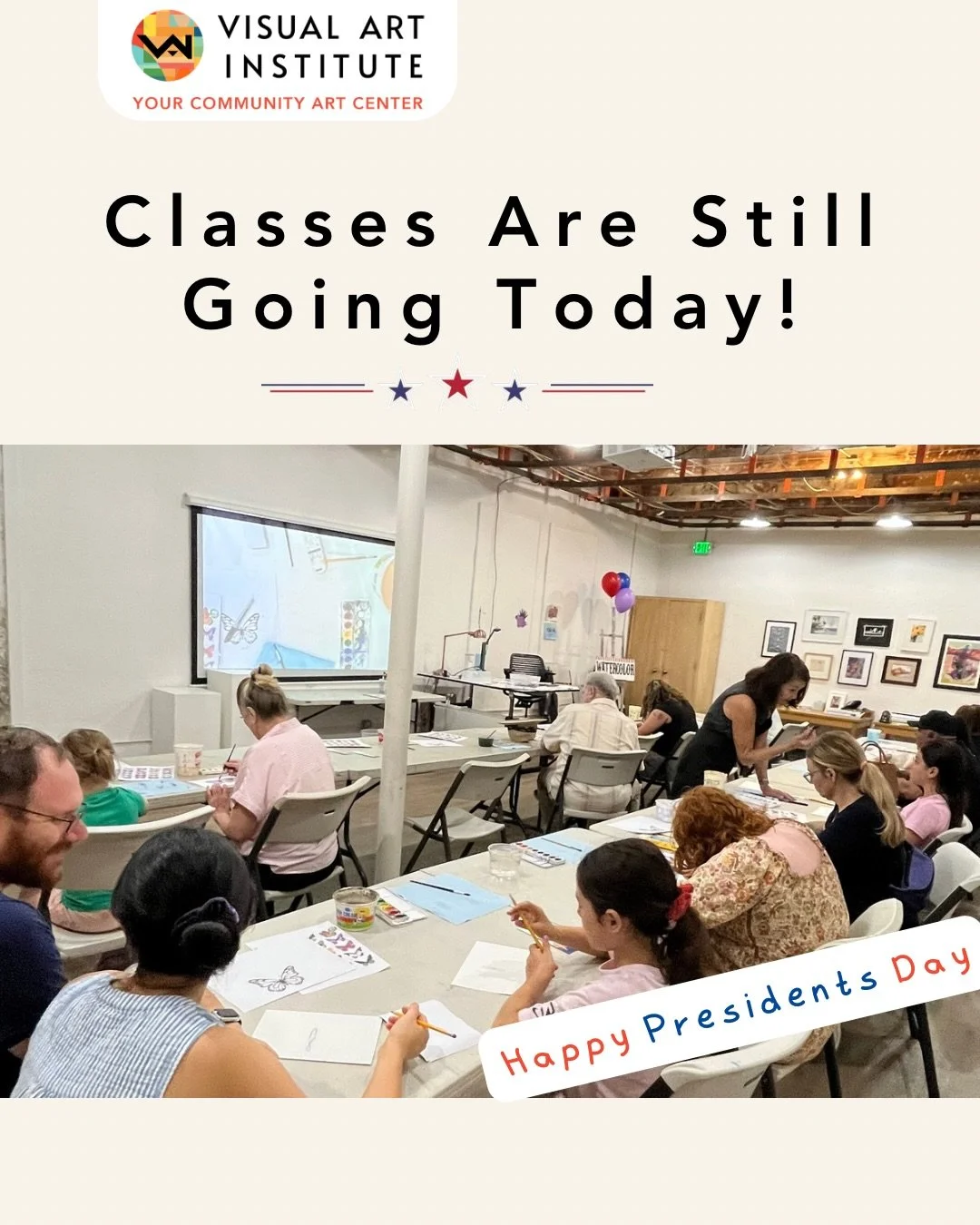 Just because it&rsquo;s Presidents&rsquo; Day, doesn&rsquo;t mean classes are paused. Come to class!!

If you&rsquo;re interested in taking any art classes, visit the link in our bio to learn more and register today! 

If you have any questions at al