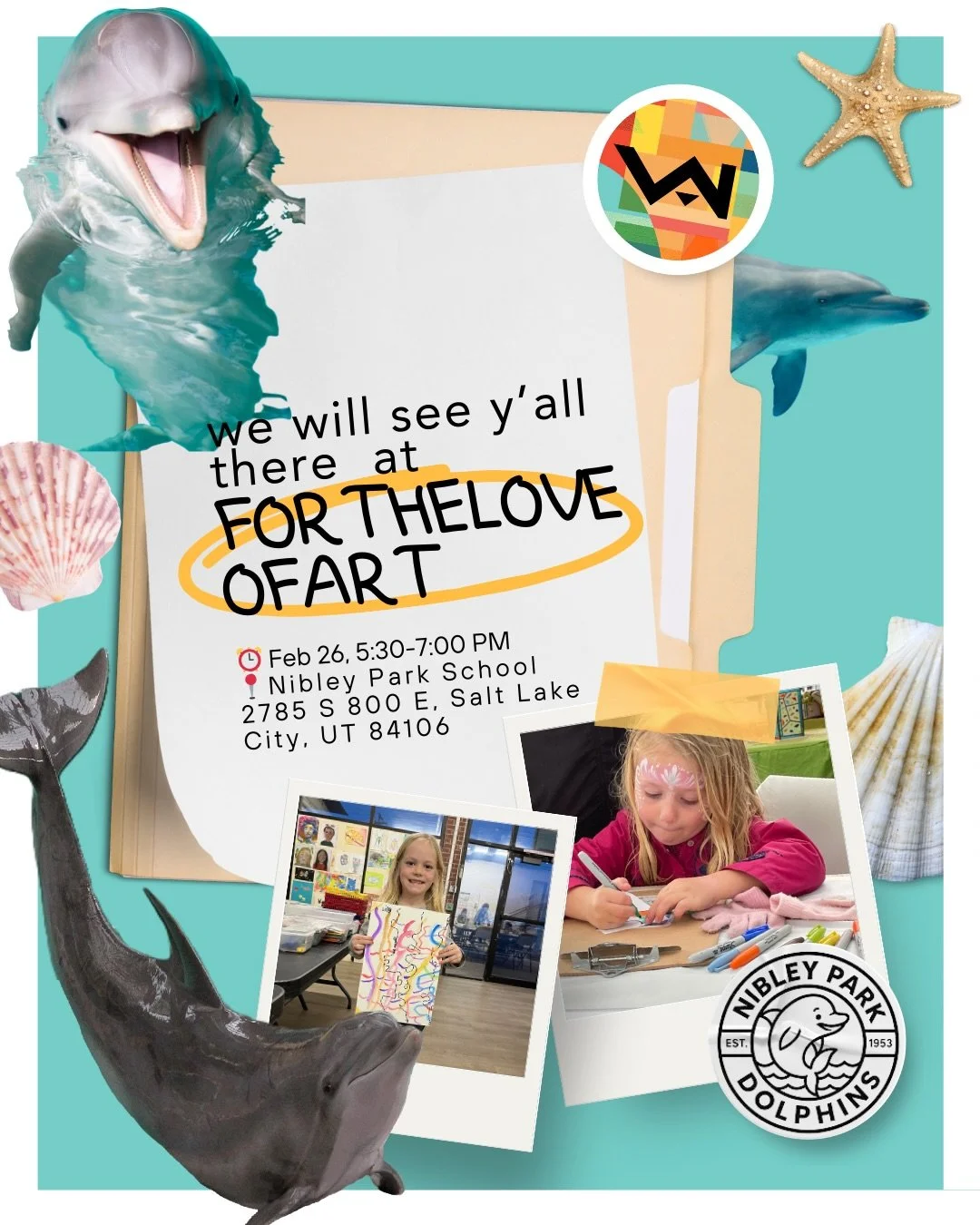 TOMORROW we will be at For The Love of Art event for @nibleyparkslcsd @nibleyparkpto ! Join us for a creative and fun-filled evening celebrating student artistry.
⏰ 5:30-7:00 PM Feb 26
📍Nibley Park School 2785 S 800 E, SLC, UT 84106

If you&rsquo;re