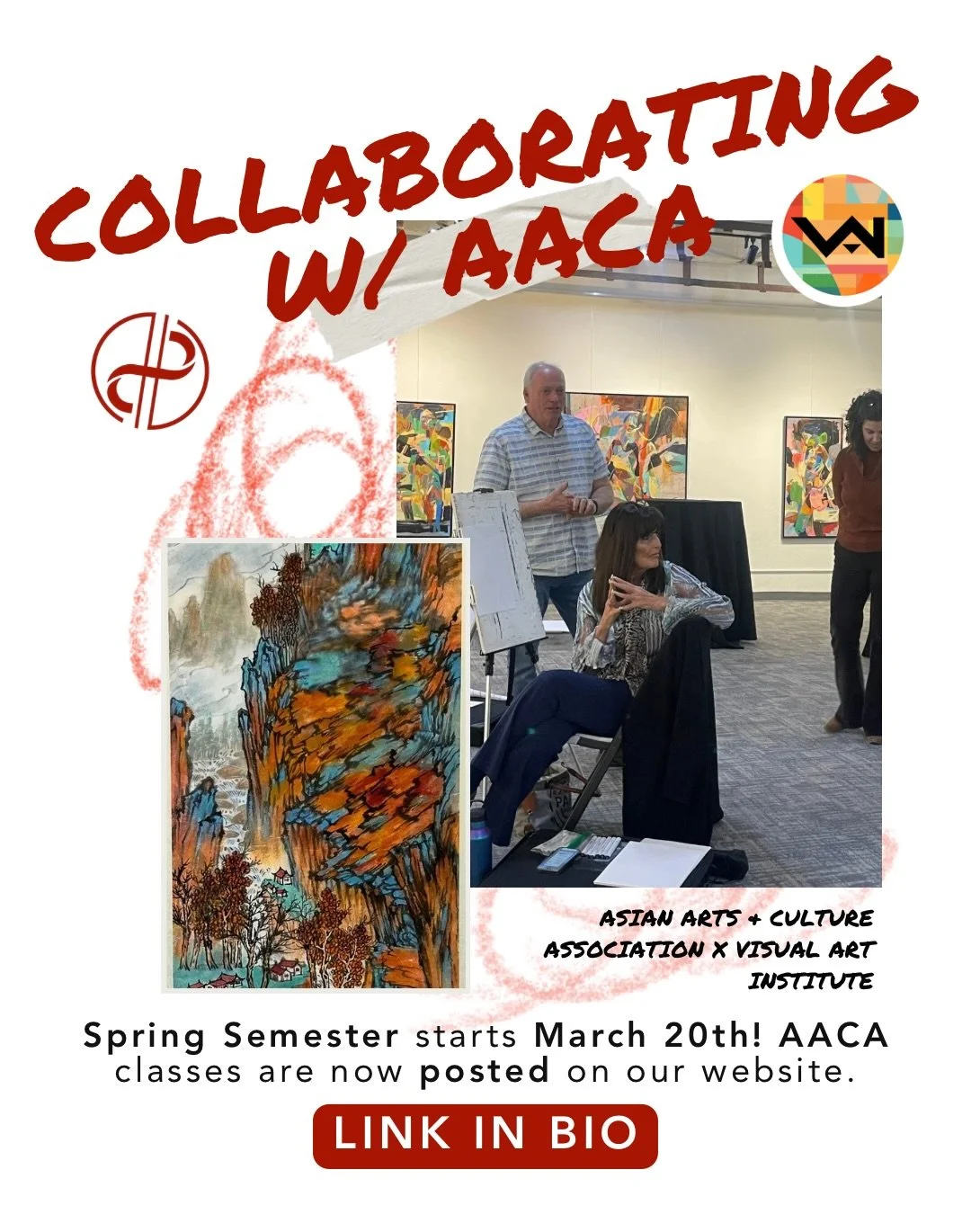 Spring Semester starts March 20th! Spots are filling up fast. Additionally, we are collaborating with Asian Arts &amp; Culture Assocation @aaca_2024 and offering their classes in our website. Interested in learning Chinese calligraphy or painting? Ch