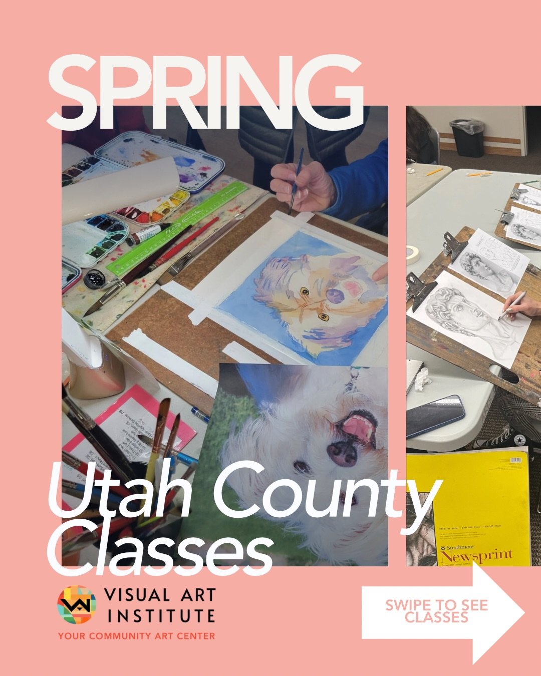 New Utah County classes! Spring semester starts March 20th, so sign-up now.

If you&rsquo;re interested in taking any art classes, visit the link in our bio to learn more and register today! 

If you have any questions at all about our flex pass or c